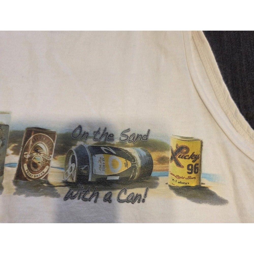 Newport Blue Graphic Tank Top Mens XL White Good